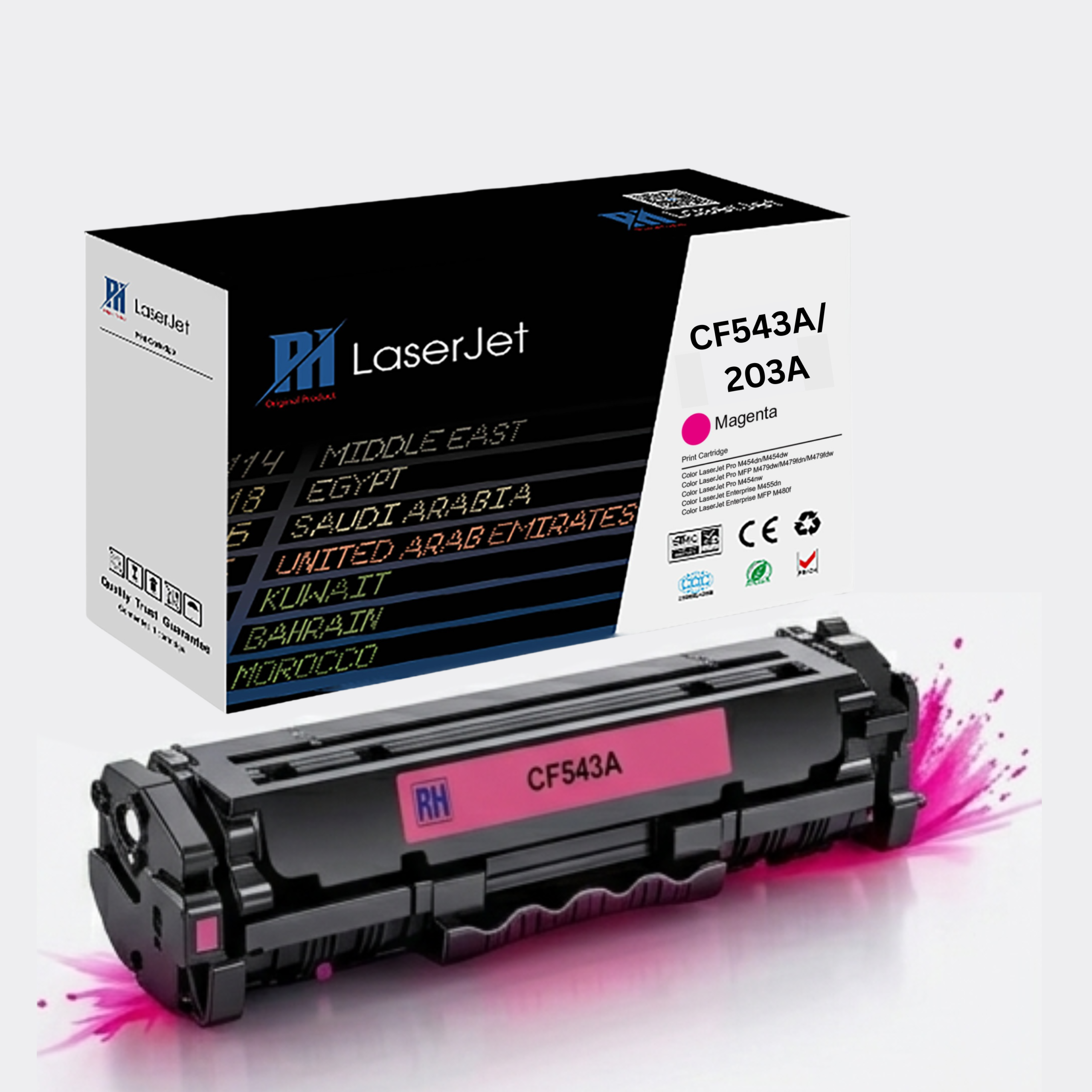 PH 203A Compatible Magenta Toner Cartridge with Chip High Yield Laser Printer Toner Replacement for CF543A Color LaserJet Pro